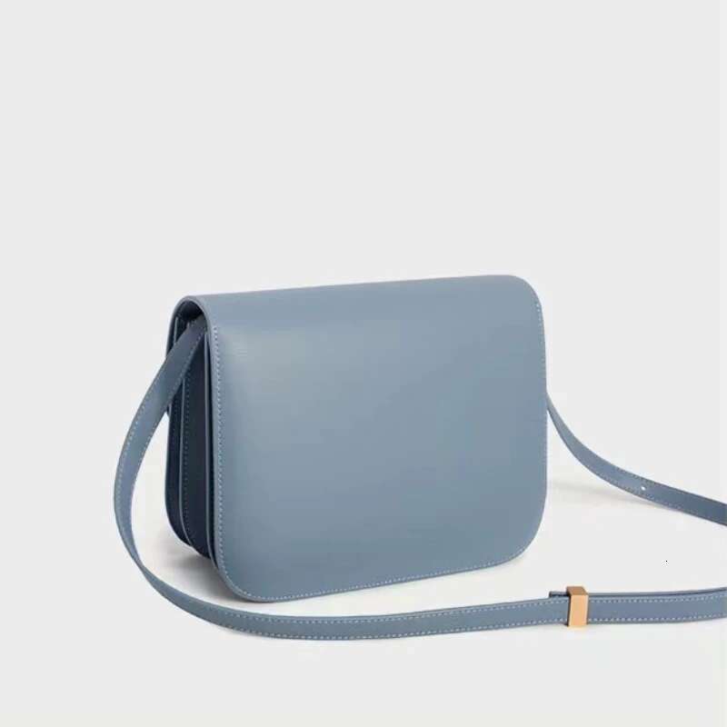 Factory Genuine Leather Ladies Tofu Bag Design Handbag Purse Small Shoulder Brand Gray Crossbody Bags For Women 2025