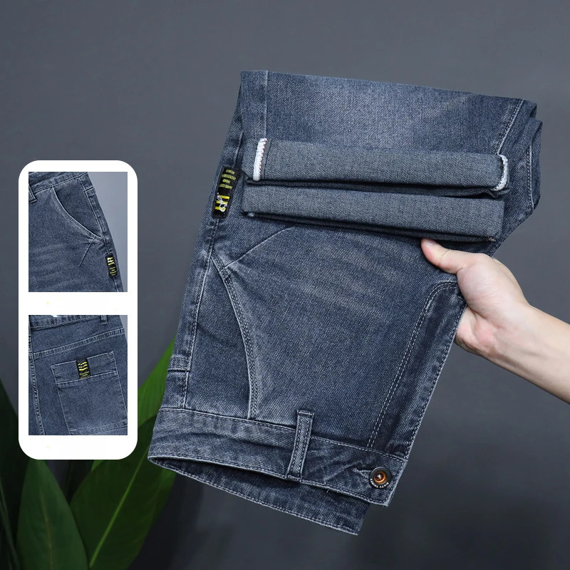 Mens Straight Casual Denim Shorts Simple Solid Color Slim Jeans Comfortable Breathable Bermuda Summer 250614