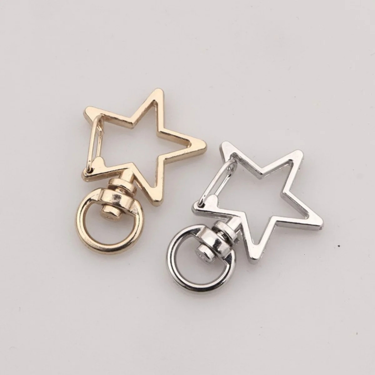 Set of 10 Metal Lobster Claw Clasps Star keyring Hook Lanyard Clip DIY Supplies Jewelry Making Keychain 250606