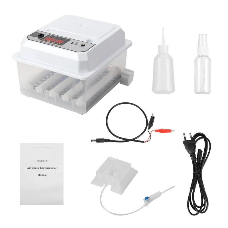 16 Eggs Incubator Dual Electric Egg Turning Farm Poultry Fully Automatic Mini Household Brooder For Chicken Goose Duck Bird 250613