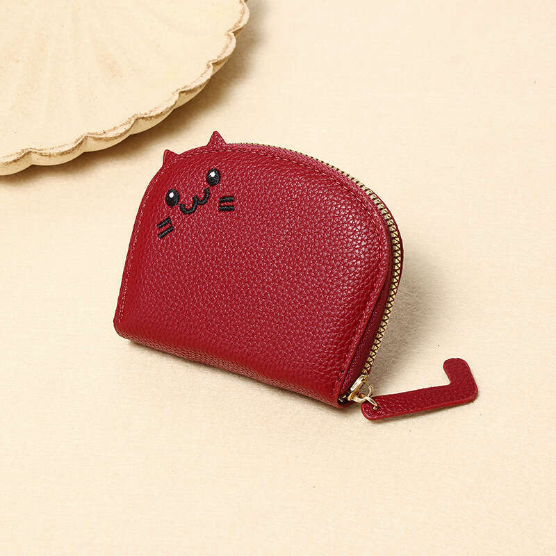 Cute Cartoon Cat Purse Women's Short Wallet Multi-Card Slot Card Holder Female Student Coin Bag