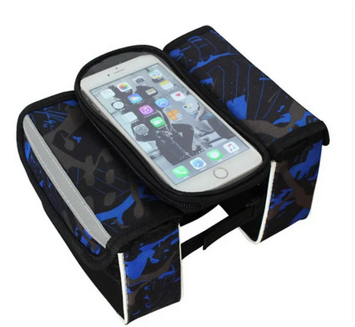 Bicycle Top Front Tube Frame Bag with 6 inches Touch-Sensitive Phone Window-Fully Waterproof Handlebar Bag for MTB Road Bike 250610