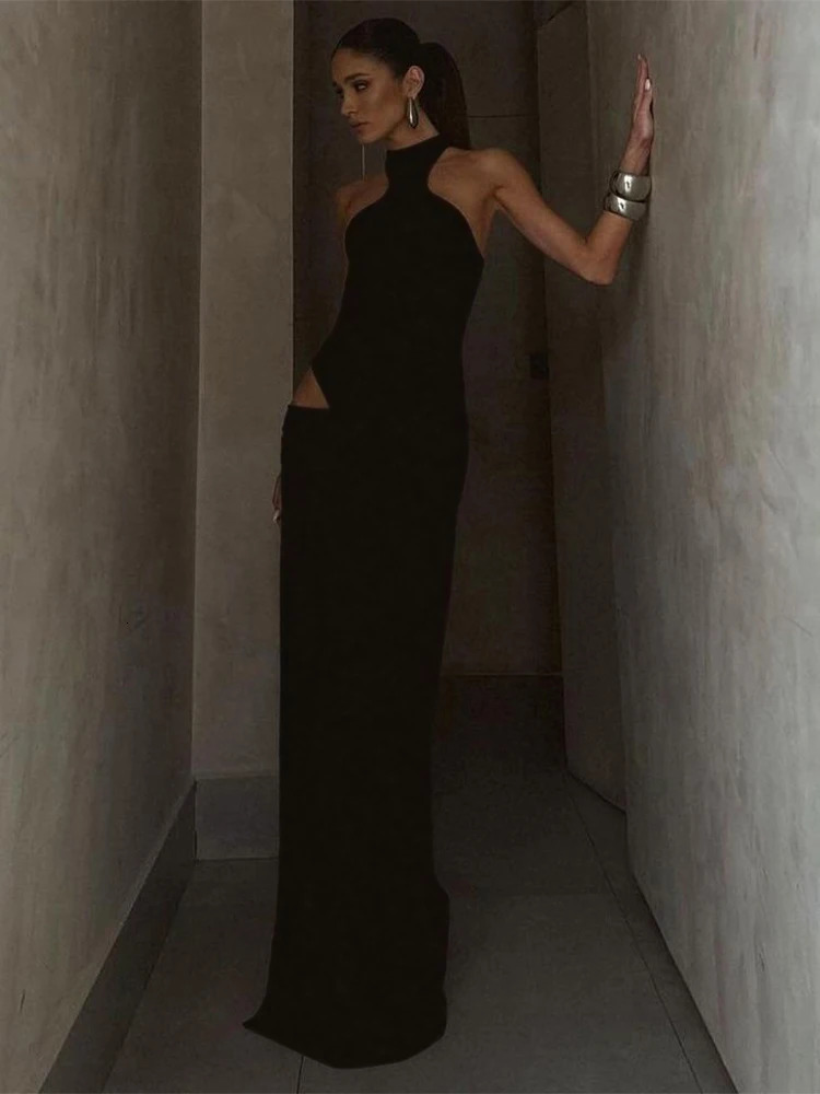 Weird Puss Women Elegant 2 Piece Set Irregular oNeck Sleeveless BodysuitsStretch Skinny Skirts Girl Street Hipster Outfits 250609