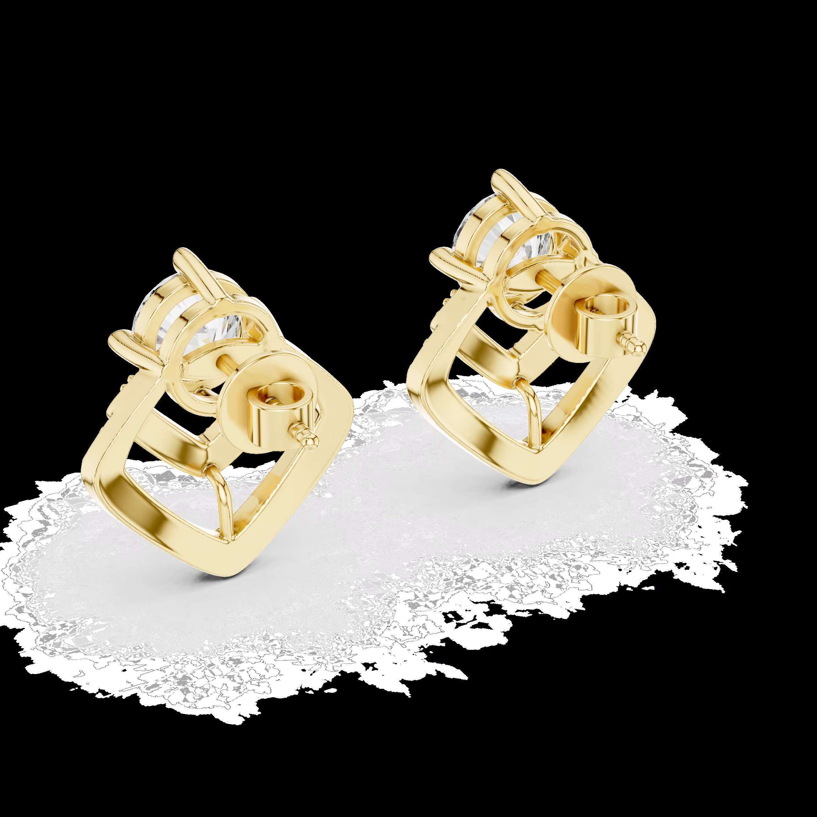 Handcrafted 14K Moissanite Earrings in Four Distinct Finishes Combining the Sophistication of Rose Yellow White Gold Silver