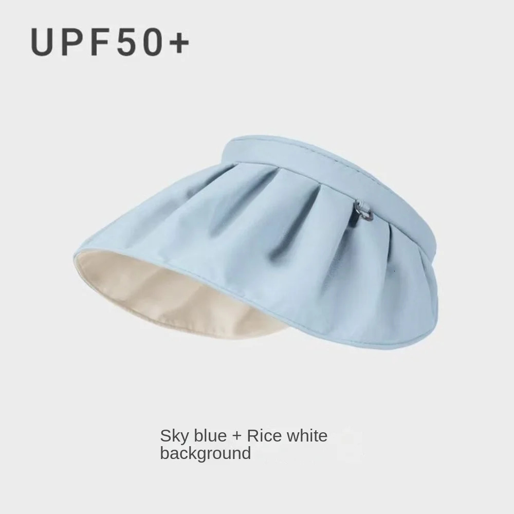 All-match UV Protection Empty Top Shell Hat UPF50 Breathable Sunshade Hat Large Brim Face Cover Sun Protection Hat Women 250610