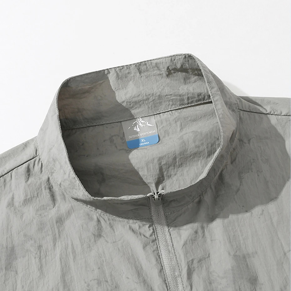 Summer Sunscreen Jacket Men Thin Coat Black Fashion Casual Fishing Cycling Outerwear 250614