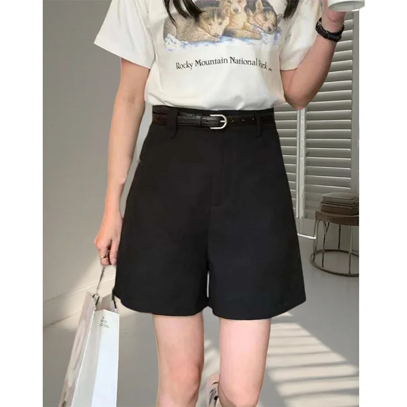 Fashionable High-waisted Five-quarter All-match A-line Wide-leg Pants Tiansi Cotton Suit Temperament Womens Shorts 250613