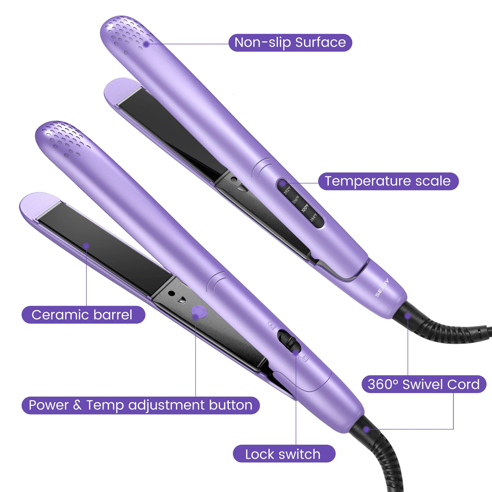 Sejoy 110v/220v Professional Electric Hair Curling Iron Hair Straightener Multi-function PTC Heater Crimper Curler Corn 250611
