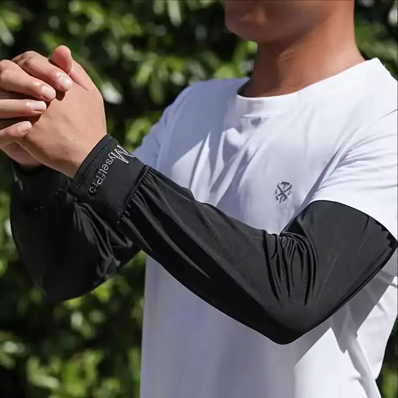 Sunscreen Arm Sleeves Men Cycling Arm Case Loose Enlarged Arm Cover Outdoor Sport Sun Protection Cuffs Breathable Cool 250610