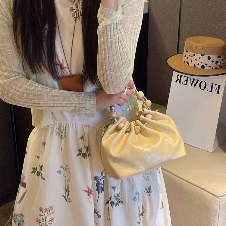 Bags 2025 Women's Trendy New Spring Summer Chain Shoulder Crossbody Beaded Handbag Cloud Bag