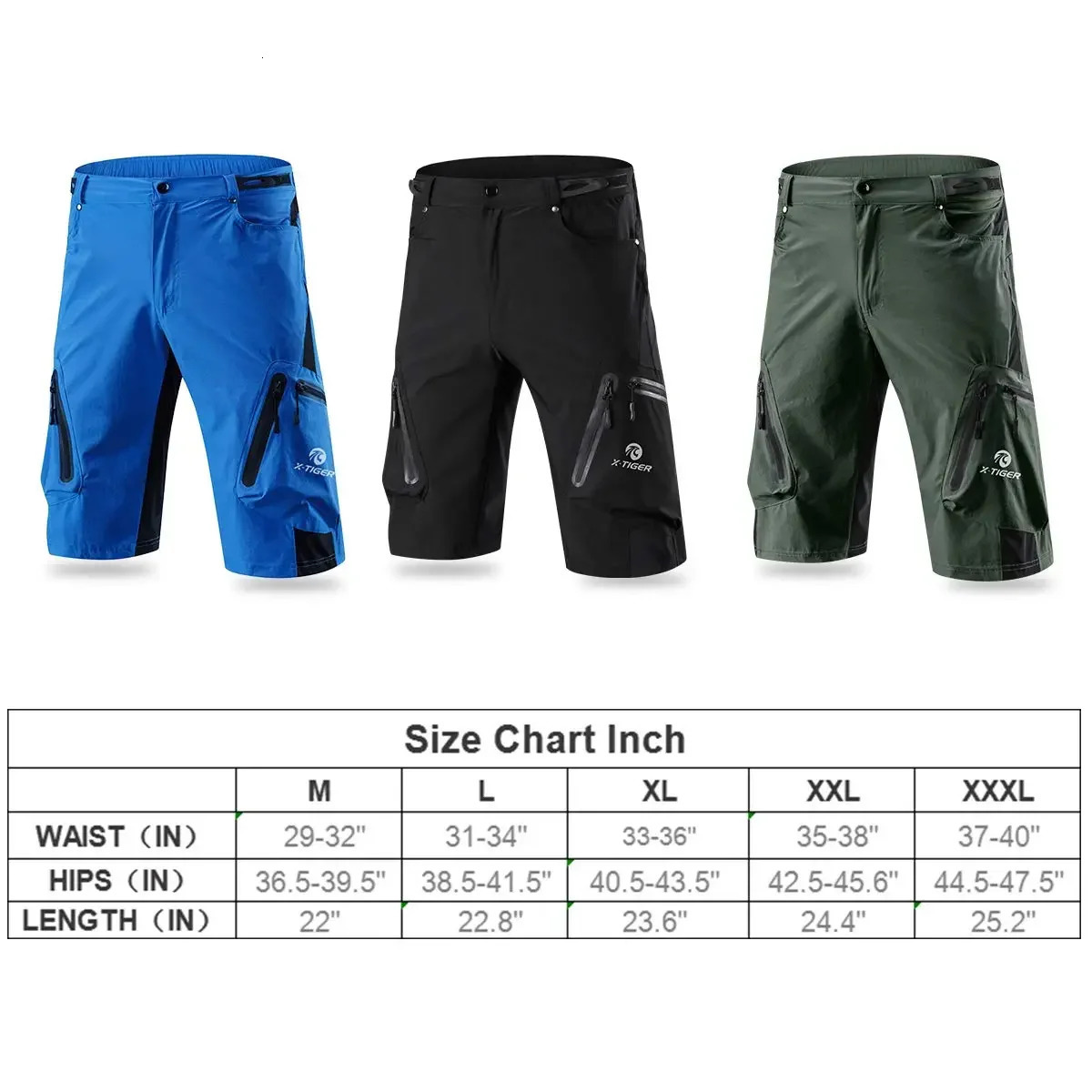 XTIGER Mountain Bike Shorts Mens Summer Bicycle MTB Loose Fit Lightweight Outdoor Sports Cycling Shorts 250614