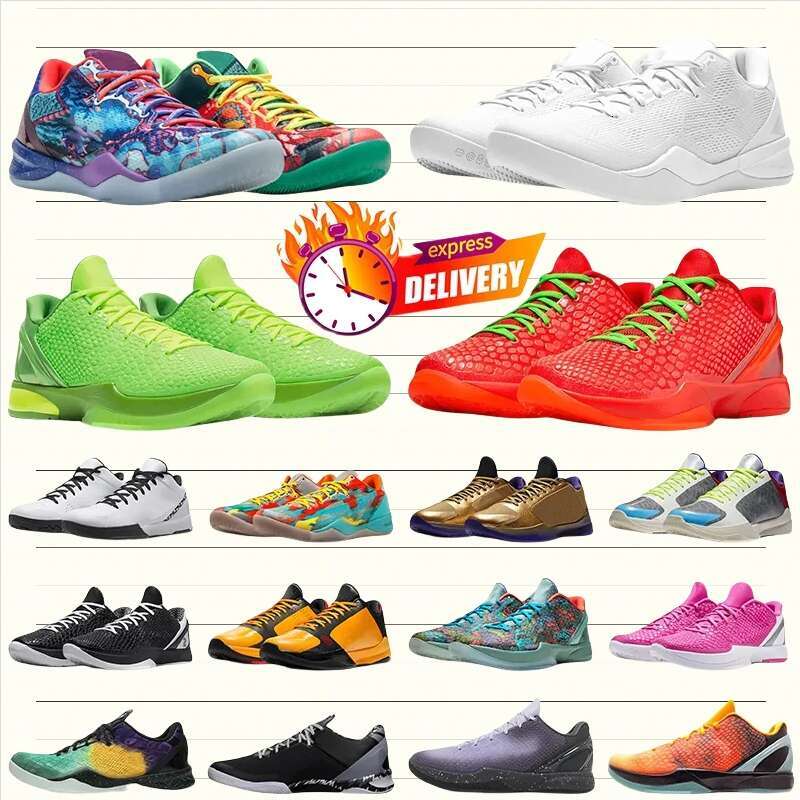 New 2025 Top Mamba 9 8 6 5 4 Protro Reverse Grinch Basketball Shoes Mambacita Eybl Think Pink X-Ray Aqua What The for Men Women Big Kids Toddler Size 13-14 Trainers