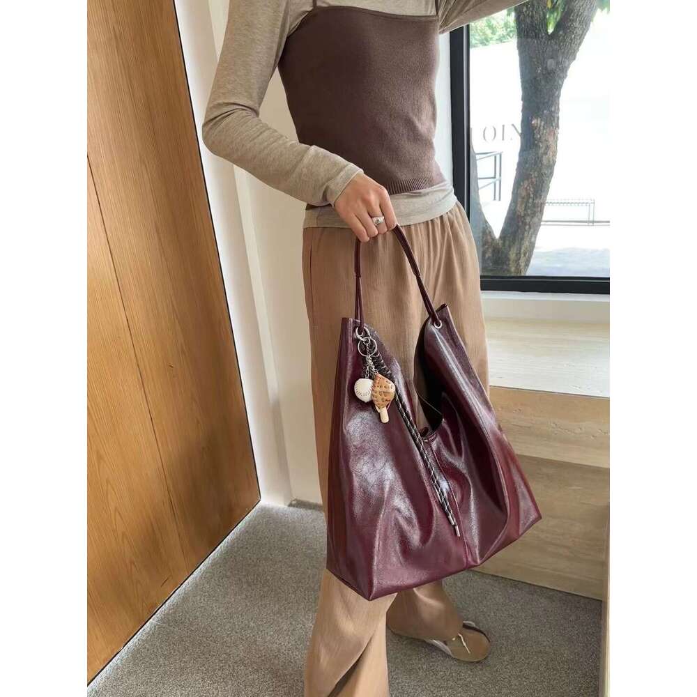 Leather High-end Casual Soft Underarm Large Capacity Tote for Women 2024 New Fashion Single Shoulder Crossbody Bag