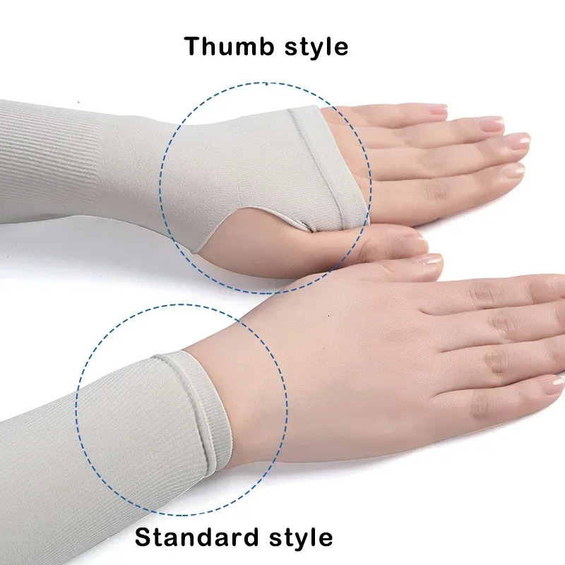 1Pair Sun Protection Sleeves UV Cooling Arm Men Women Sports with Thumb Hole for Driving Golfing Fishing Cycling Hiking 250610