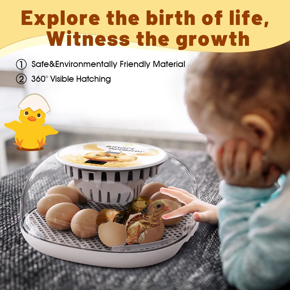 Household Small Chicken Duck Goose Egg Incubator Automatically Add Water Intelligent Temperature Control 12 Incubators 250624