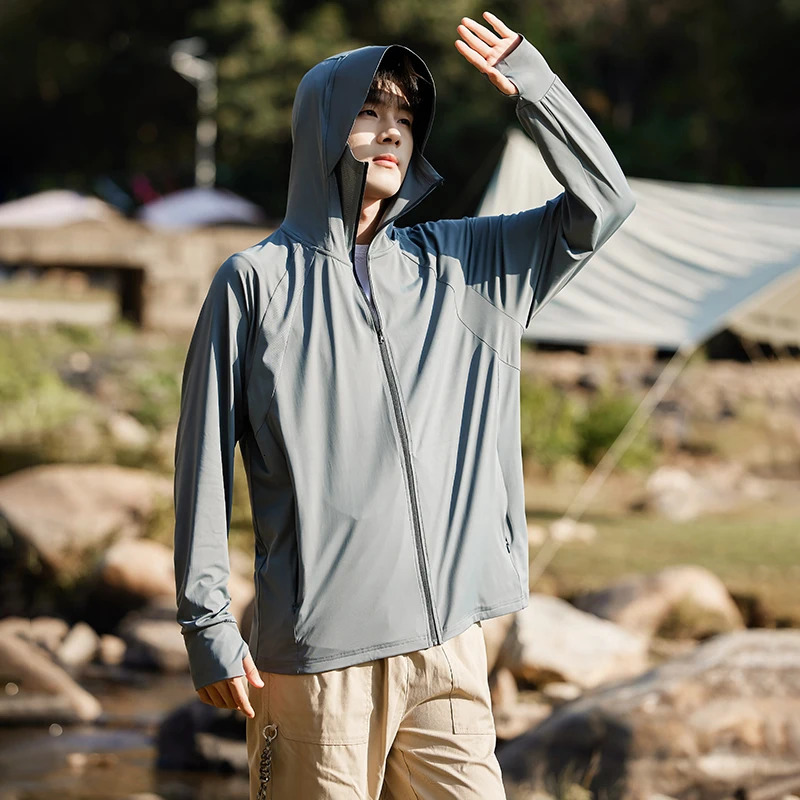 Summer Highquality Ice Silk Couple Sunscreen Clothes UV Resistant Ultrathin Breathable Outdoor Fashion Trend Versatile Jacket 250614