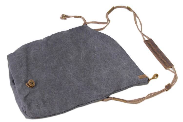 Korean Retro New Vintage military canvas +leather Shoulder Men's Messenger Sling Bag male Cross-body Drop shipping