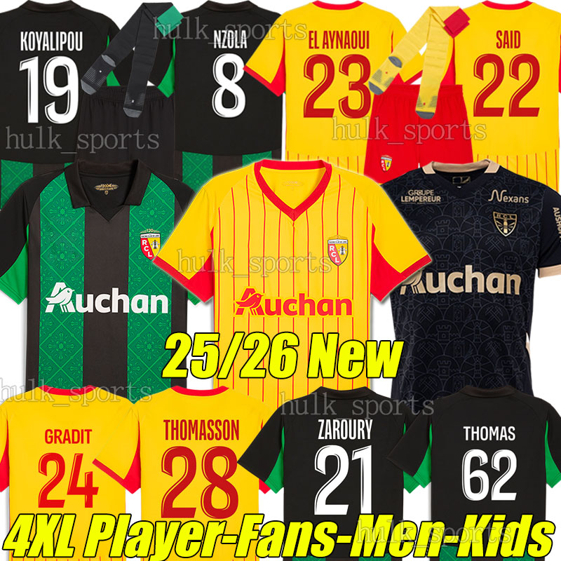 4XL 25/26 maillot RC Lens soccer jerseys Sainte-Barbe EL AYNAOUI NZOLA SAID KOYALIPOU THOMASSON LABEAU-LASCARY ZAROURY retro Football Shirt 1997 98 Men Kids Kits socks