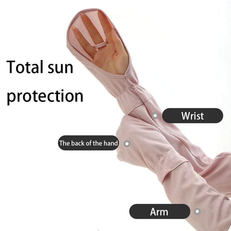Summer Driving Fingerless Arm Sleeves Sun Protection Gloves Arm Sleeve Ice Silk Cooling Skin Protective Cover for Women Girls 250610