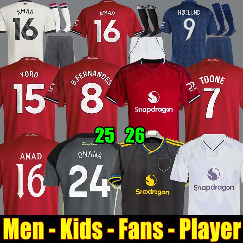 25 26 Man Soccer Jersey AMAD GARNACHO HOJLUND MAINOO MOUNT unted football shirt MARTINEZ BRUNO FERNANDES YORO UNTED CASEMIRO Zirkzee Kids Child kit unitedjersey