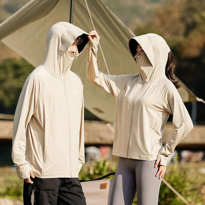 Summer Highquality Ice Silk Couple Sunscreen Clothes UV Resistant Ultrathin Breathable Outdoor Fashion Trend Versatile Jacket 250614