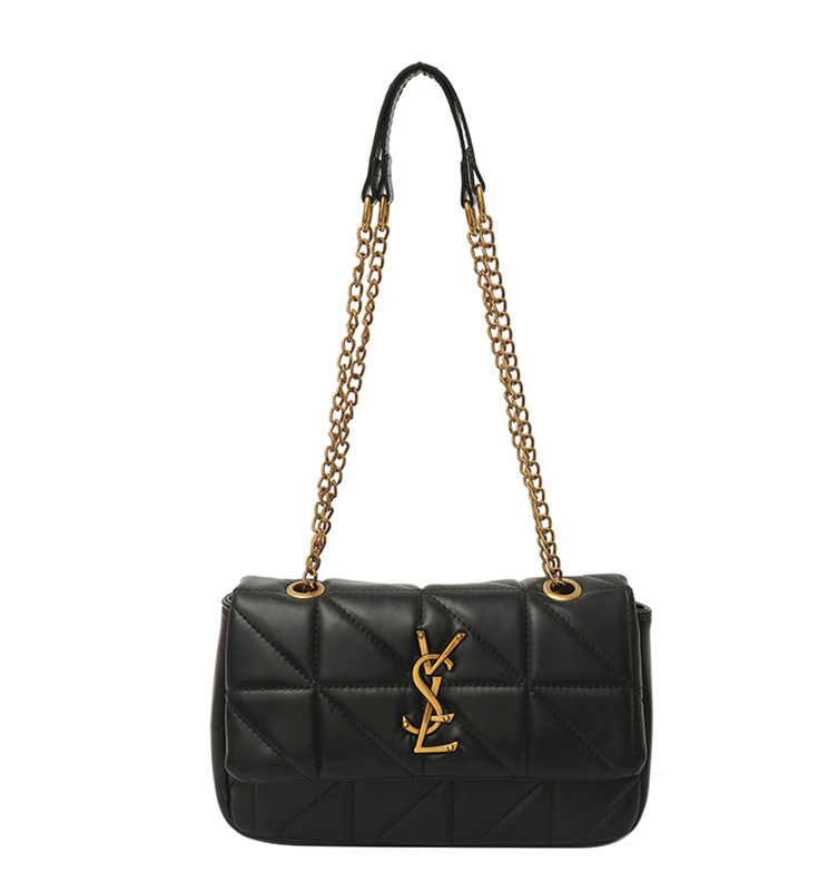 Free shipping designer bag for women 2025 new Korean version soft leather diamond grid small fragrant style versatile fashion temperament black