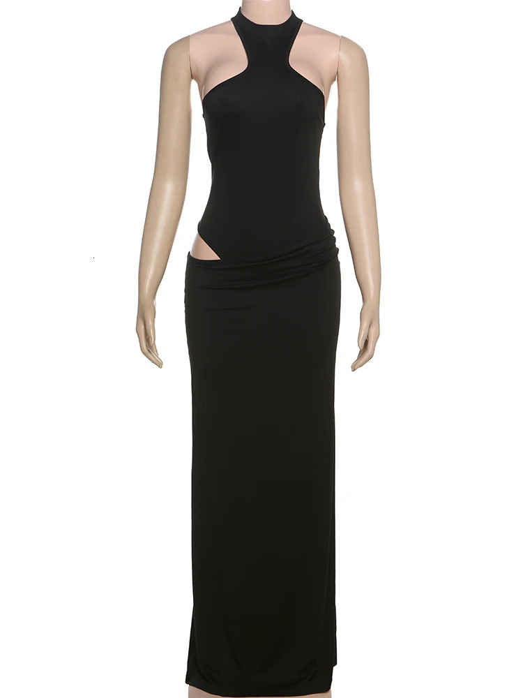 Weird Puss Women Elegant 2 Piece Set Irregular oNeck Sleeveless BodysuitsStretch Skinny Skirts Girl Street Hipster Outfits 250609