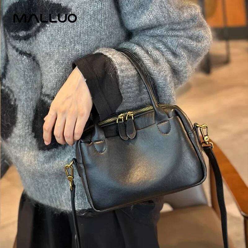 Women's Natural Cow Leather Handbag Ladies High Quality Shoulder Bag Female Fashion Retro Designer Cowhide Crossbody Bags