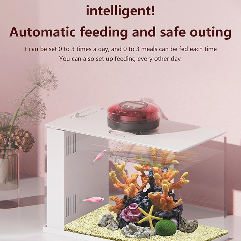 Automatic Fish Feeder For Aquarium Automatic Food Dispenser With Timer Rechargeable Timer Feeder With LCD Display 250613