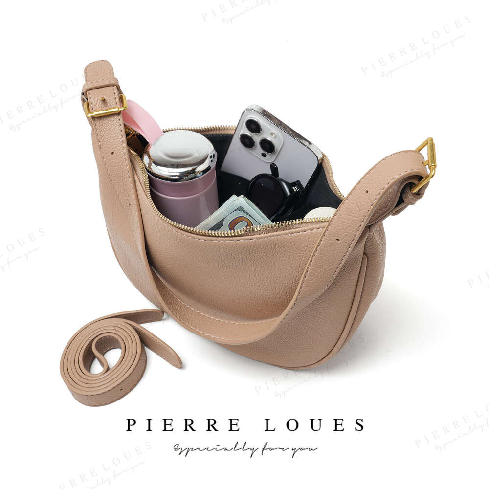 New Dumpling Large Capacity Shoulder Crossbody Ins Korean Style Casual Soft Leather Bag Women's High-end Feel