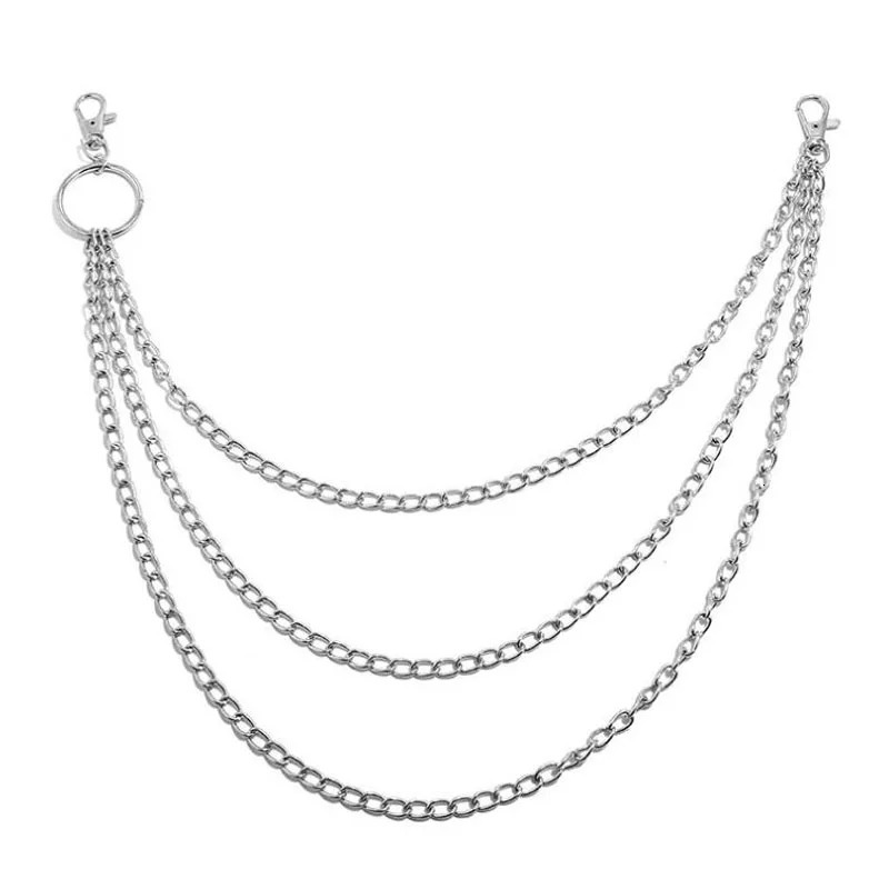 Punk Rock Metal Pants Waist Chain Men Women Key Big Ring Wallet Keychain Jeans Unisex Hiphop Jewelry Gift 250606