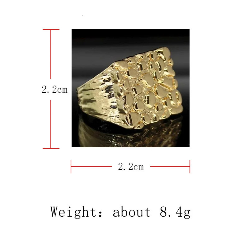 Jewelry Hollowed-out Ring Electroplating Protection Wear Resistant Mens Ring Personality Uneven Bumpy Rings 250610