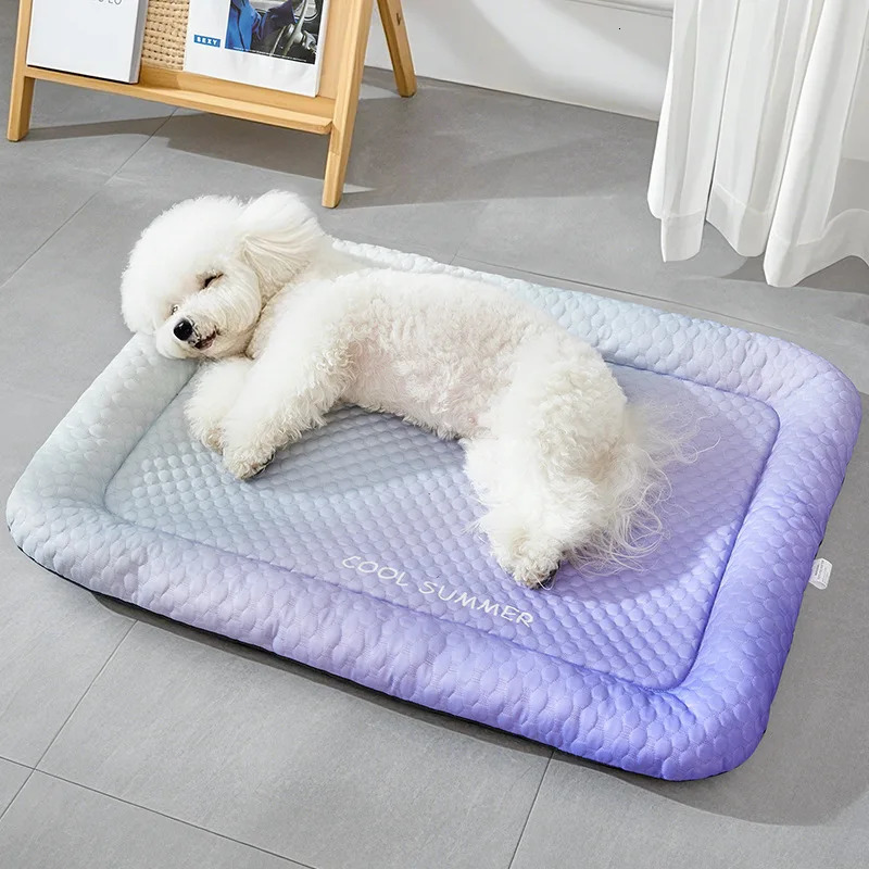 Summer Dog Bed Cat Cushion Puppy Sleep Nest for Small Medium Large Dog Cat Ice Silk Cool Mat Pet Kennel Cooling Bed 250614