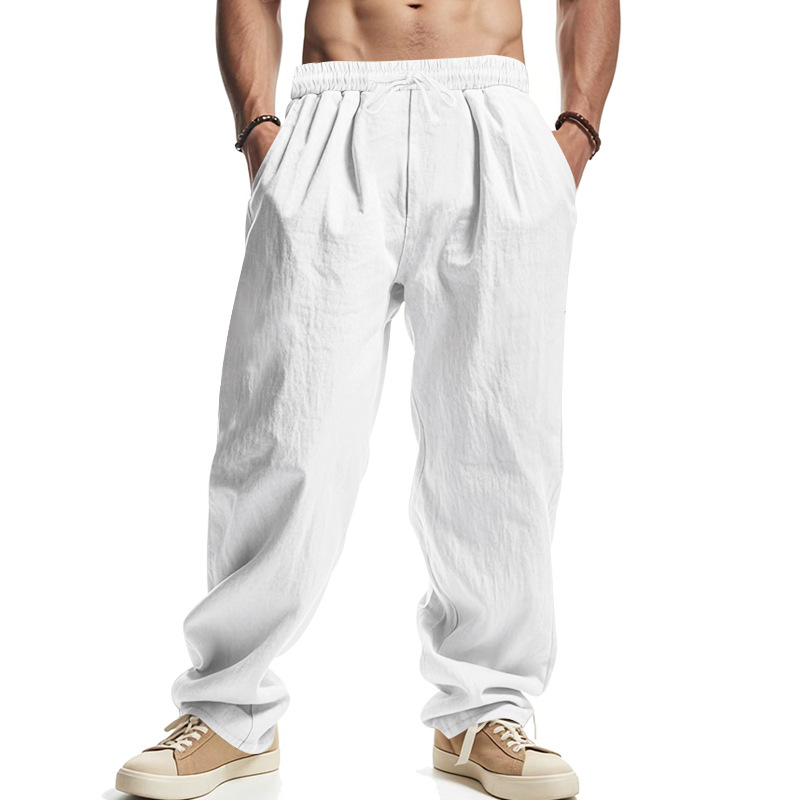 2025 new Designer sweatpants men's trousers trendy long pants for men loose and casual linen hip-hop beach sports wide-leg for men European size 