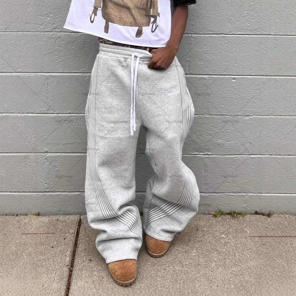 American Style Side Stripe Sweatpants Y2K Printed Joggers Casual Pants for Men and Women