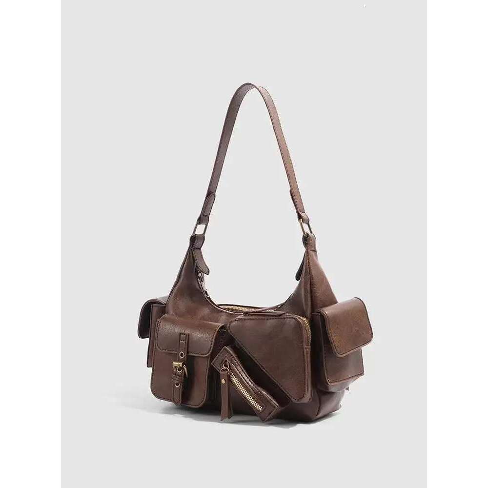 JIAERDI Retro Y2k Underarm Bag Purse Women High Street Leather Chic Brown Handbag Ladies Vintage Shoulder Bags Bolsos De Mujer