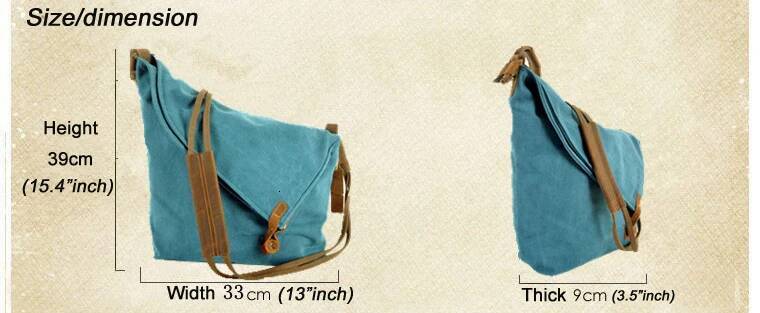 Korean Retro New Vintage military canvas +leather Shoulder Men's Messenger Sling Bag male Cross-body Drop shipping