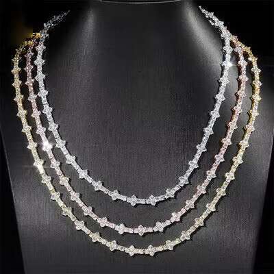 Wholesale Bulk Manufacture 925 Silver Moissanite Necklace for Men and Women Stylish Bracelet for All