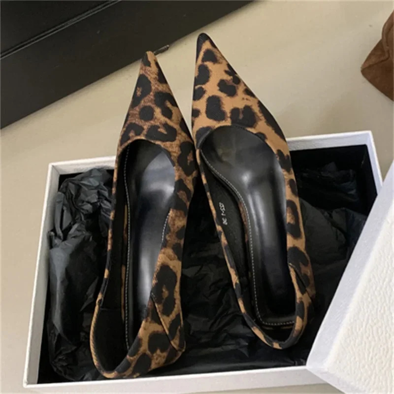 Eilyken Spring Leopard Print Woman Pumps Pointed Toe Thin Low Heels Elegant Party Female Shoes Zapatos De Mujer 250613