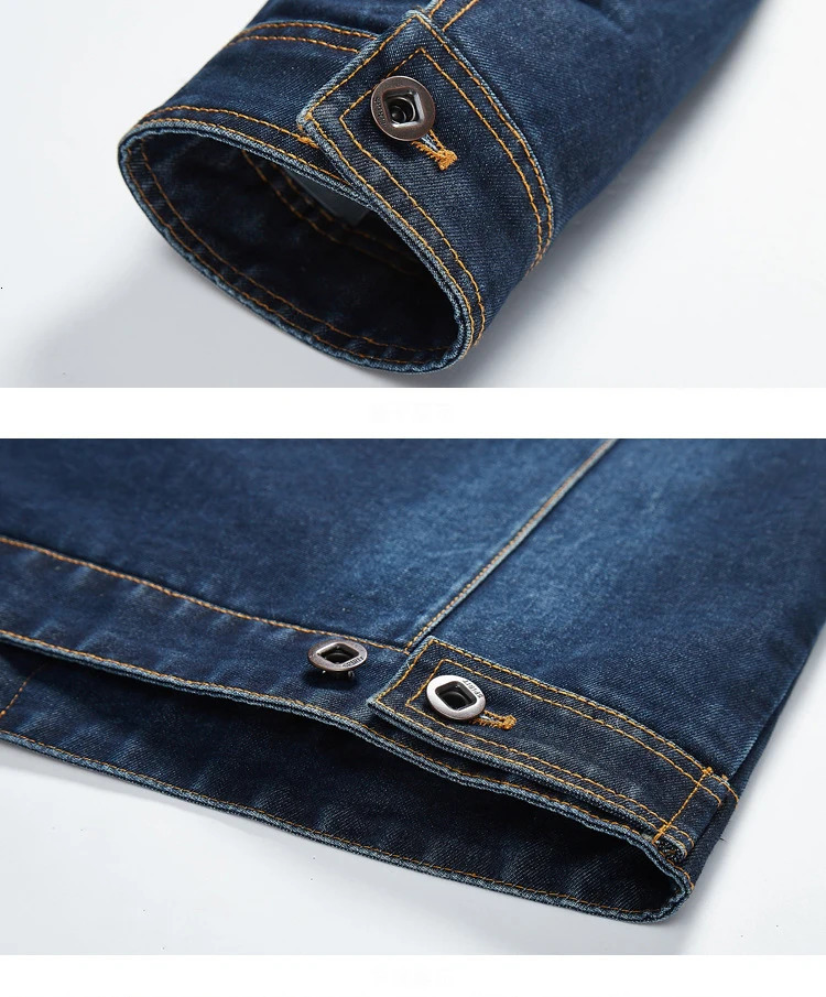 Mens Solid Denim Jacket Spring Autumn Casual Slim Fit Bomber Jackets Male Jean Outerwear Cowboy Plus Size 4XL 250614