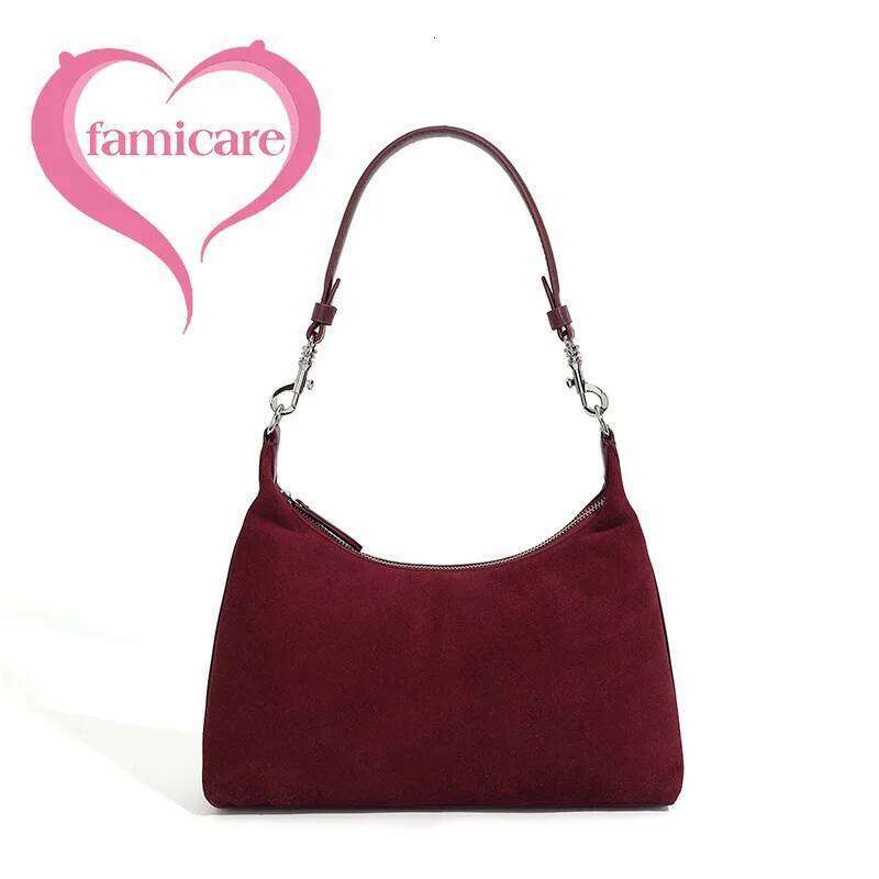 2024 New Winter Women Female Frosted Leather Armpit Shoulder Bag Tote Lady Fashion Suede Handbag Crossbody Messenger
