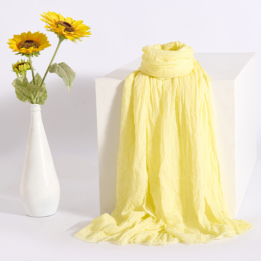 K1026 Spring and summer new European and American color thin scarf high-end women's versatile long air-conditioning shawl sunscreen gauze scarf