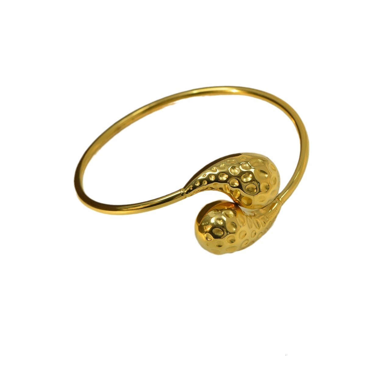 Fashion Style Exaggerated Personality Water Drop Shape Open Bracelet for Women Design Gold Titanium Steel Jewelry