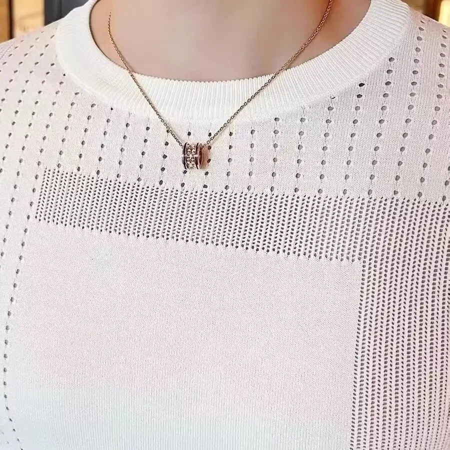 Summer Round Neck Ice Silk Hollow Knitted Short-sleeved Base Thin Mens Trendy Half-sleeved T-shirt Breathable Knitted Sweater 250614