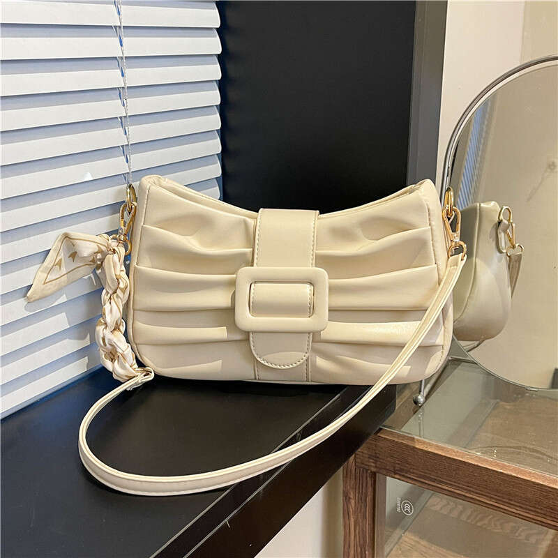 Summer Trendy Bags for Women 2025 New Versatile Crossbody High-end Niche Pleated Shoulder Underarm Bag