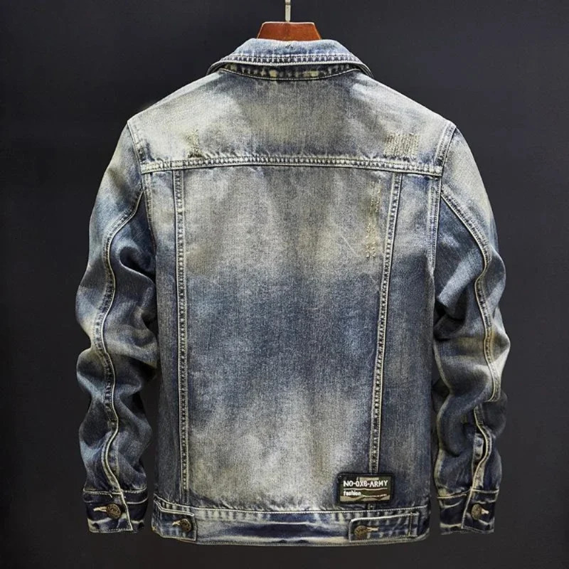 Korea Denim Jackets for Men Vintage Button Cowboy Coat of Fabric Korean Clothes Worn at Lowest Price Trendy Low 250614