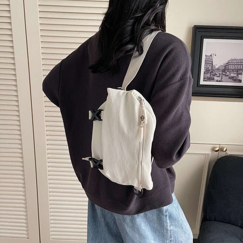 Commuter Style Crossbody Men, Large Capacity Casual Shoulder Chest for Women, Summer Lightweight Cycling Ins Versatile Canvas Bag