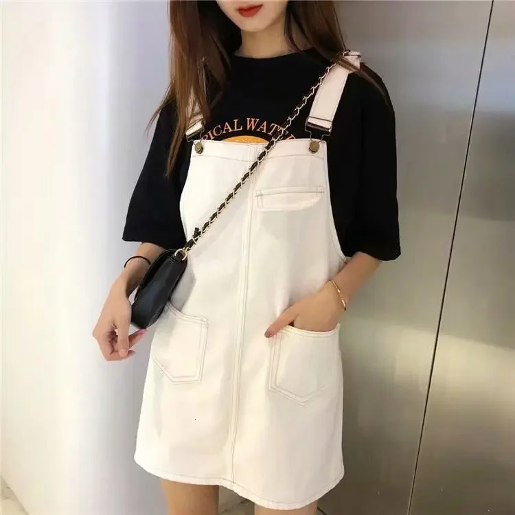 Summer Style Age-Defying Denim Halter Dress Womens Loose Gentle Wind A- Line Mini Skirt Trendy Casual Dresses 250609