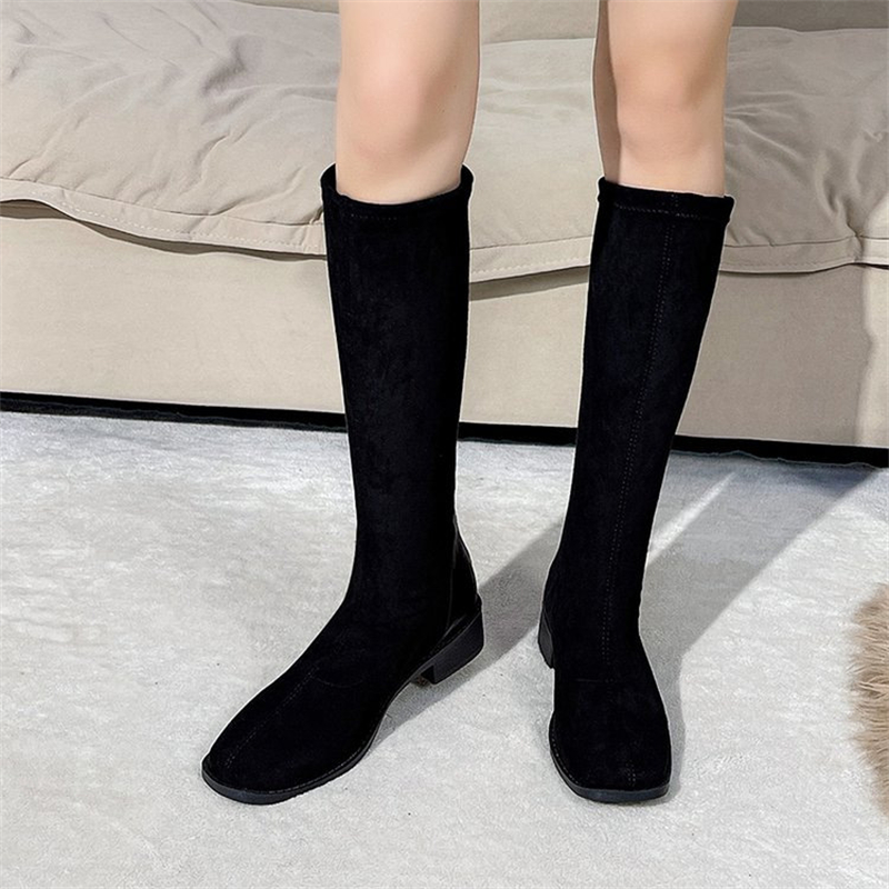 hot free shipping designer boots for women Autumn new simple and versatile Fashion Boots vintage classic black Thigh-High Boots
