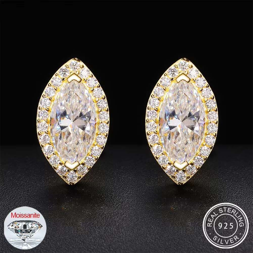 New Design Moissanite Evil Eye Stud Earrings for Women Men Iced Out 925 Sterling Silver Eye Ear Stud Party Hip Hop Jewelry
